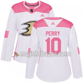 Dresovi Anaheim Ducks Corey Perry 10 Adidas 2017-2018 Bijela Narančasta Fashion Authentic - Ženska